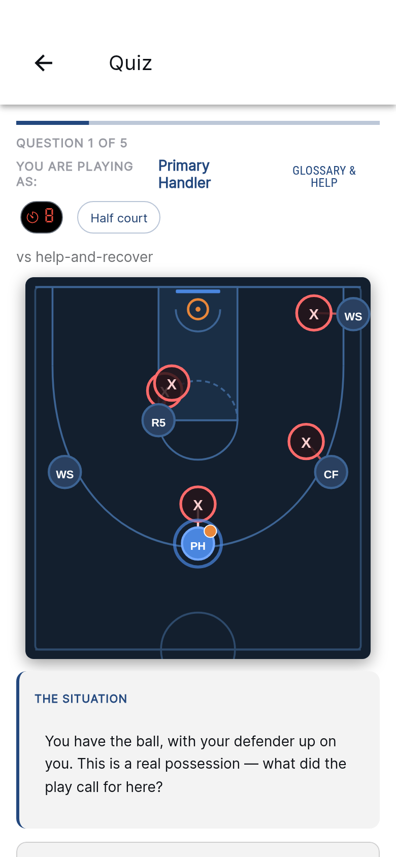 A frozen possession with four options, on a phone